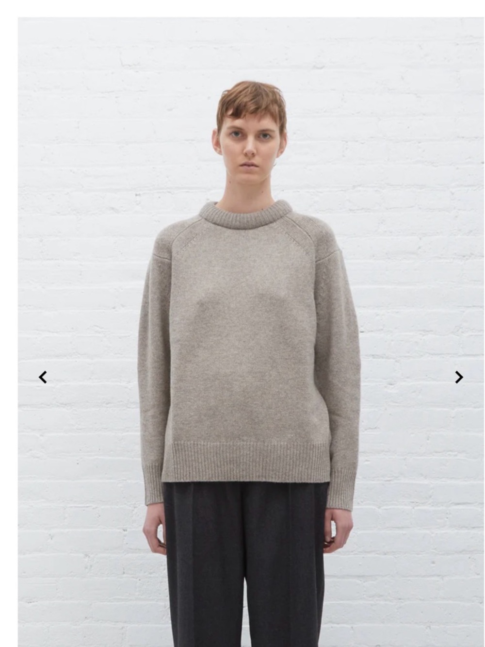 Loulou Studio Beige Crewneck Wool Sweater